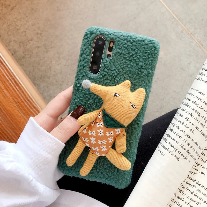 Пушистый мультяшный плюшевый чехол с лисой для iPhone 11 Pro Max X XR XS MAX чехол из мягкого ТПУ противоударный чехол для iPhone 7 8 6 6S Plus Капа чехол