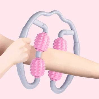 

U Shape Slimming Roller Massager 4 Wheel Fitness Yoga Pilates Trigger Point Massage Stick for Fitness Gym Yoga Pilates Sports