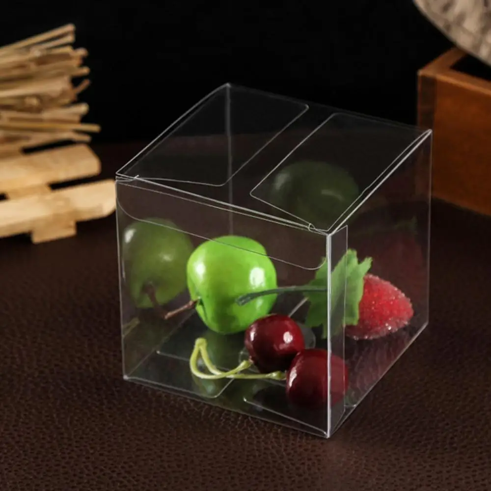 

5PCS/Lot 4 Size Transparent Clear Gift Candy Box Square PVC Chocolate Bags Boxes Wedding Favor Party Event Decoration