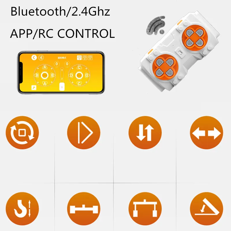RC APP двигатель мощность мобильный кран Mk II модель автомобиля грузовик Комплект Fit Technic строительные блоки кирпичи 42009 DIY игрушки подарки