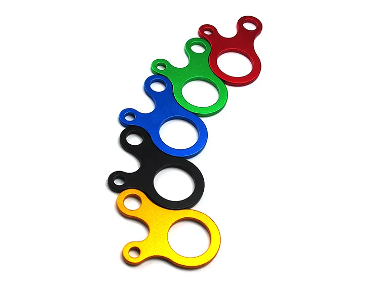 Aluminium Alloy Outdoor Equipment 3-Hole Type Multi Purpose Fast Knot String Clip 3-hole Tied String Clip Tent Rope Knot Tool