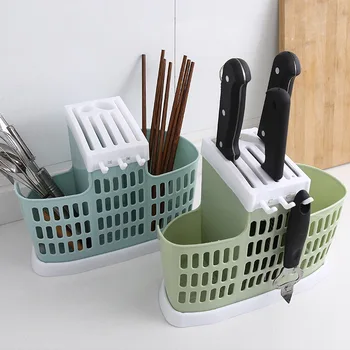 

Multi-functional Chopsticks Water Draining Chopsticks Rack Kitchen Chopsticks Box Mounted Tableware Toolframe Plastic Chopsticks