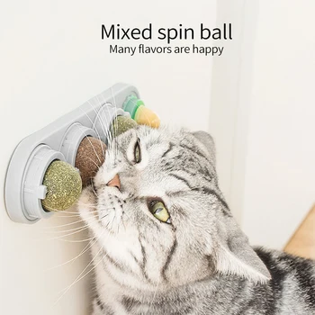 

140g Catnip Toys 4 In 1 Catnip Toys Catnip Edible Balls Natural Rotatable Licking Treats Catnip Ball Toy 20*5.5*5cm Pet Supplies