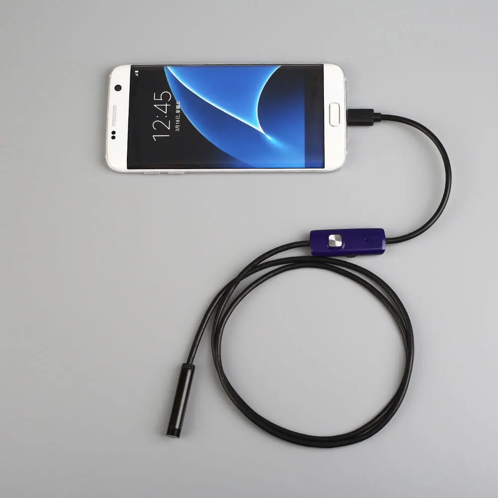 Бороскоп OTG USB Водонепроницаемый эндоскоп 7 мм для Android 1 М камера для осмотра Мини Синий фото съемки телефона