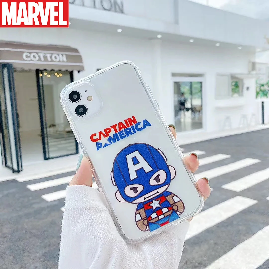 Marvel Iron Man Spiderman Captain America Case for Oppovivo Iphone Series Case White Transparent Anti Drop Protection Framea pela cases