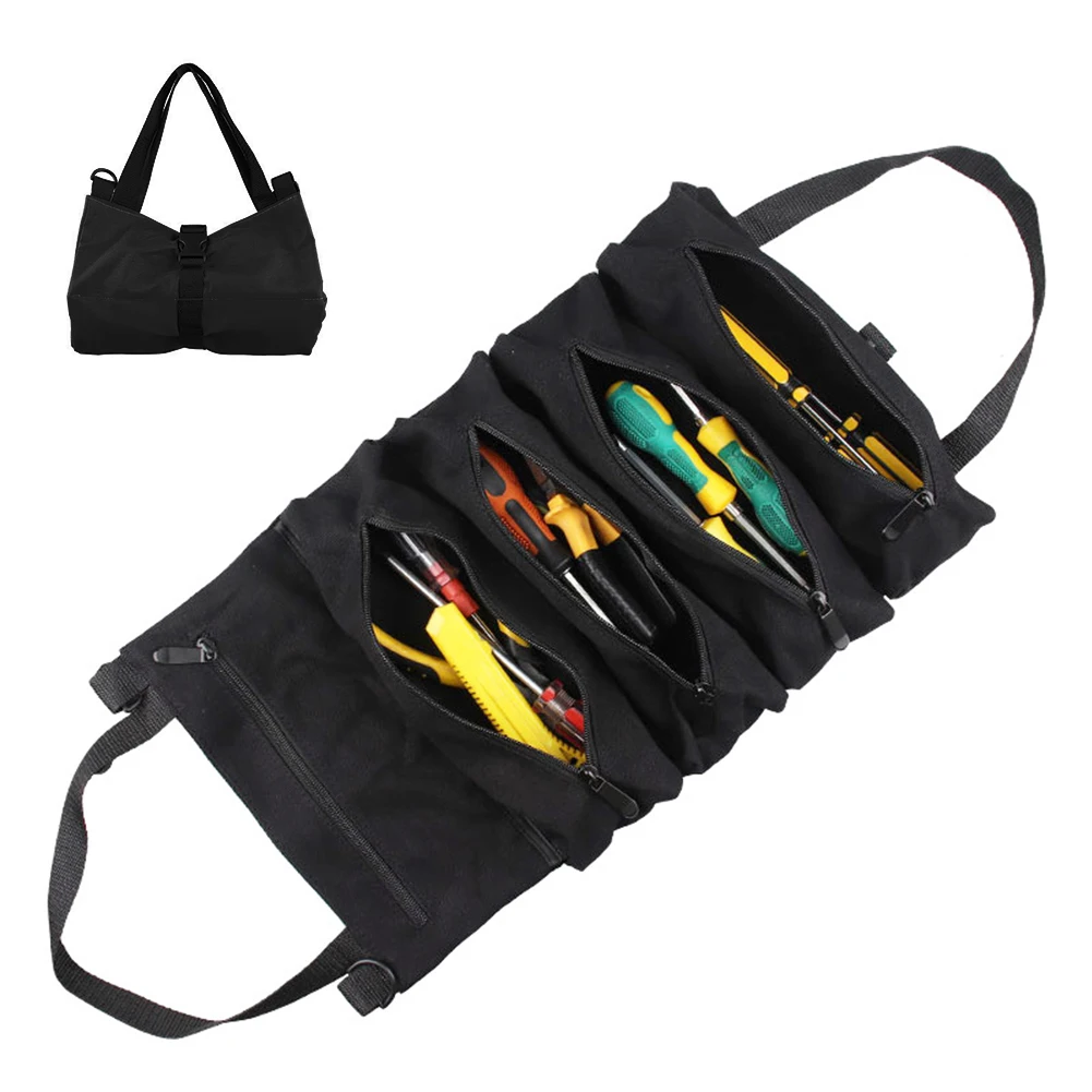 rolling tool chest 2021 Hot Sale Roll Tool Roll Multi-purpose Tool Roll Up Bag Wrench Roll Pouch Hanging Tool Zipper Carrier Tote for Riding wooden tool chest