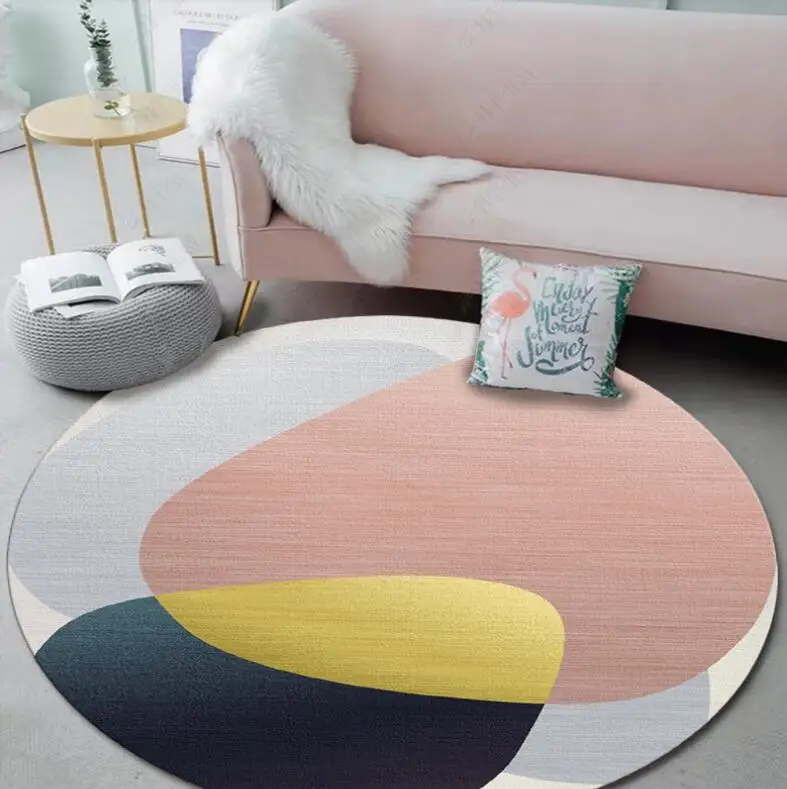 Round Geometric Rugs And Carpets For Home Living Room Irregular Pattern