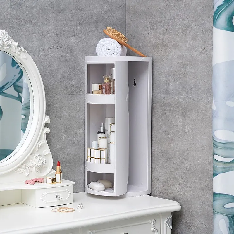 Bathroom Rotating Storage Rack, Multi-layer Bathroom Corner Wall