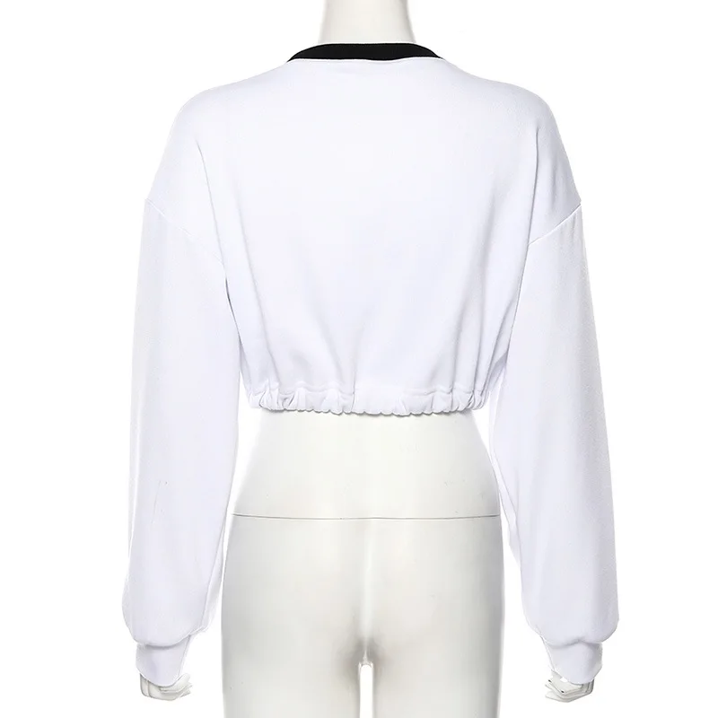 Autumn and winter new V-neck waist letters embroidery open-air sweater women