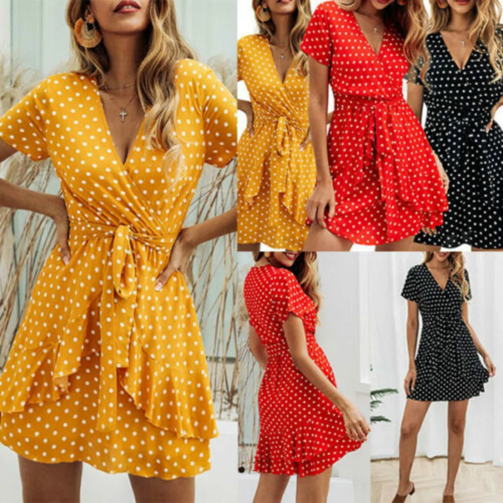 womens wrap mini dress