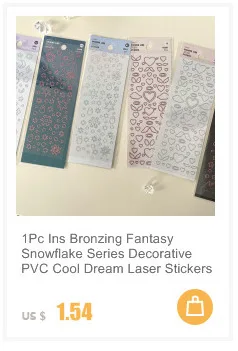 1Pc Ins Gradient Laser Rose Series Decoration Laser Stickers Scrapbooking Hand Account Cute Stationery Sticker School Suppliesr