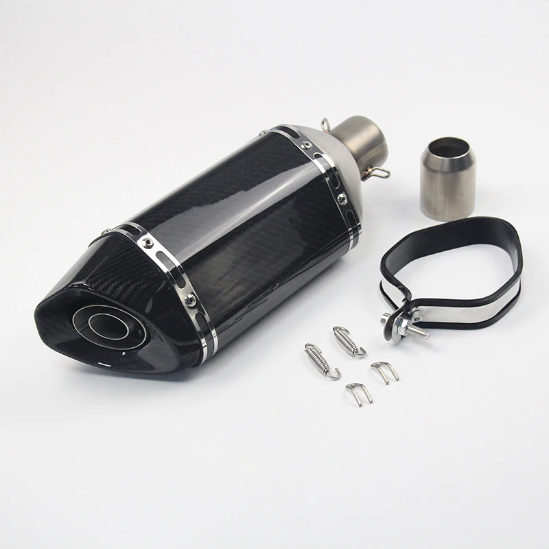 51MM Universal Motorcycle Exhaust Tips Muffler Tail Vent Pipe with DB Killer Silencer for ATV Scooter Bike Carbon Fiber 370MM - Image 6
