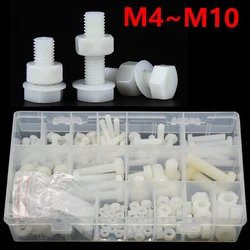 M4 M5 M6 M8 M10 Nut Washer Assortment Kit Black White Nylon Hex Bolt External Hexagon Machine Screw