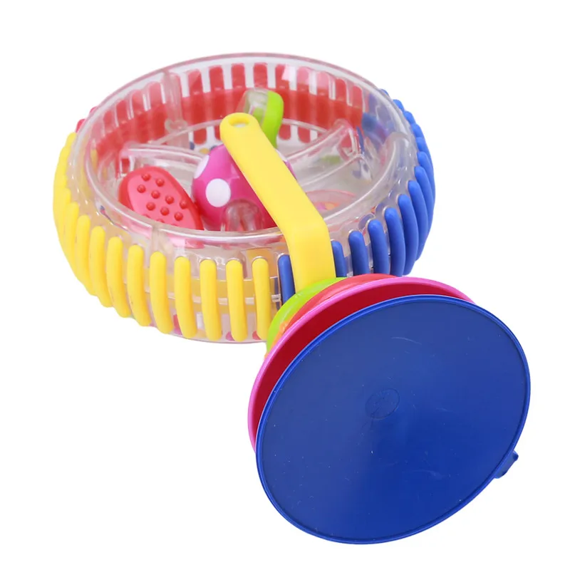 Baby toy plastic toys with three color rotating windmill belt sucker 2