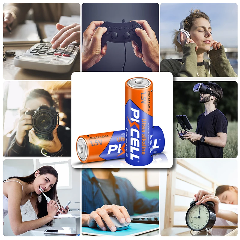 PKCELL LR03 1.5V Battery 3A LR03 AAA E92 AM4 MN2400Alkaline Dry Battery Superior UM4 MN2400 SUM4 LR3 HP16 AM4 400 20Pcs alkaline battery disposable battery