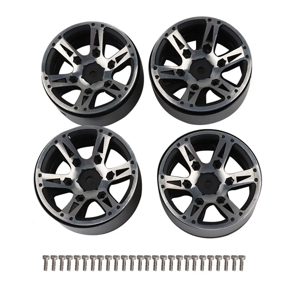 

New4PCS 1.9-inch Heavy Metal Lock Tire Hub Wheels Rim Set For SCX10 90046 D90 TRX-4 1/10 RC Crawler Car Accessories