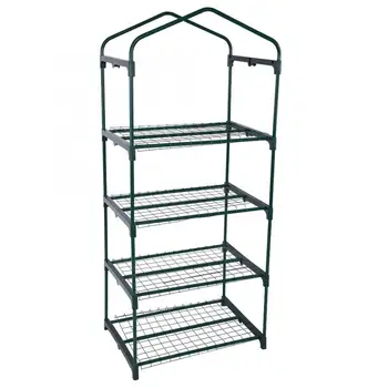 

69 x 49 x 160cm 4 Tier Mini Greenhouse Iron Stands shelves Garden Balconies Patios Decor Grid Wall Storage rack Shelf Wall