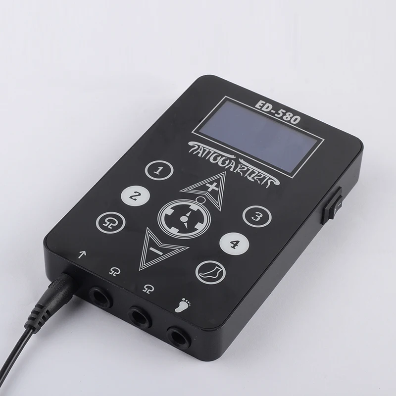 New Superior ED-580 Touch Tattoo Power Supply Black Digital LCD Tattoo Power Supply For Tattoo Machine Kit Free Shipping
