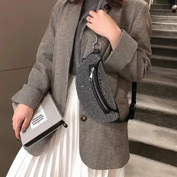 

Fashion Women Waist Fanny Pack Belt Chest Bag Phone Pouch Travel Hip Bum Chain Shoulder Bags Purse F42A