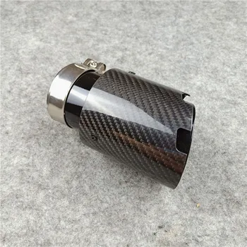 

1 set 51-89mm Glossy Carbon Exhaust Tips Black Nozzles For AKRAPOVC Style F10 F30 F20 F22 Muffler Nozzles Exhaust Pipes