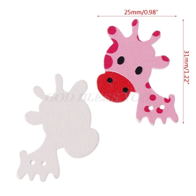 69 50pcs Girl Pattern Wooden Buttons Sewing Scrapbooking Craft DIY Supplies With 2 Holes Embellishmensts Accessories 72XF - Цвет: 69