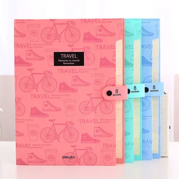 

Colorful File Folder A4 Multi-layer storage bag File folder with button School & Office supplies 8 pockets Expanding Wallet