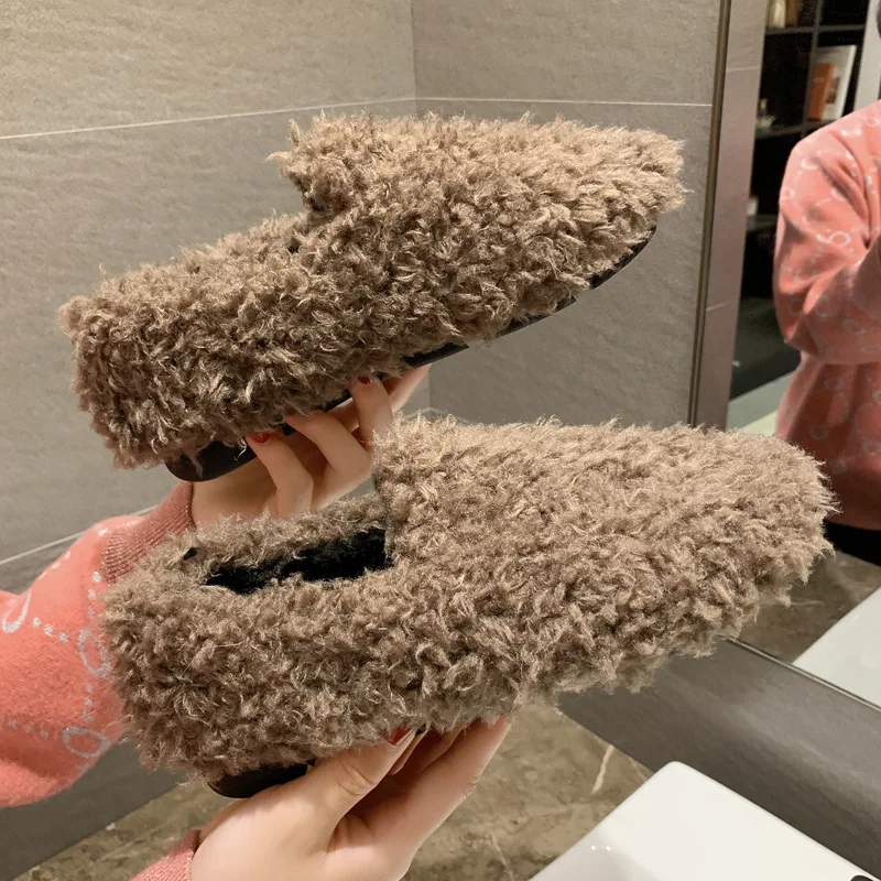 

2019 Autumn New Style Cotton-padded Shoes Women's Dried Meat Floss mian bao xie Warm Flat Cotton-padded Shoes WOMEN'S Shoes chao
