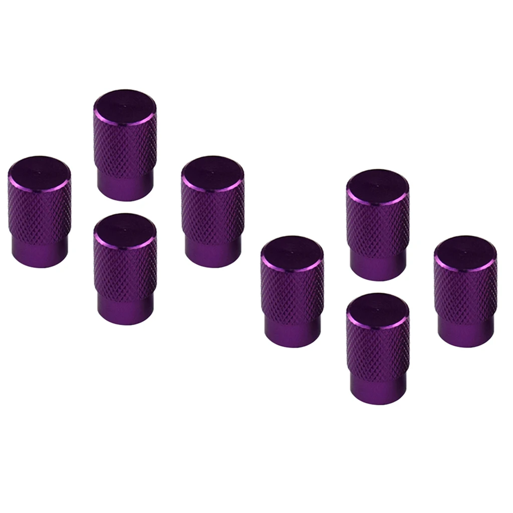 8pcs Automatic Car Bicycle Wheel Tire Valve Stems Cap Dustproof Cover Purple