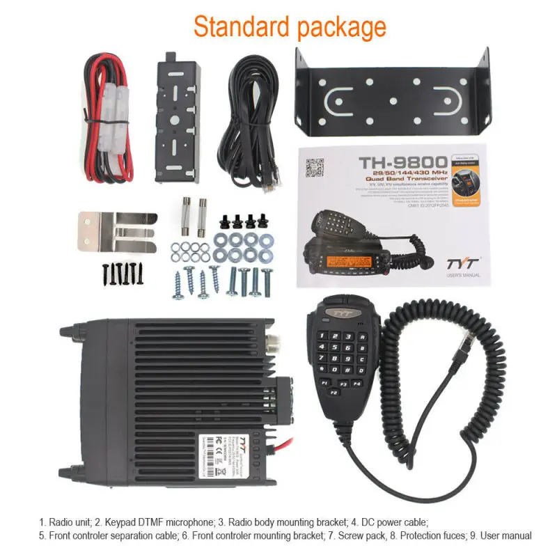 Быстрая Автомобильная рация Walkie talkie 50 км TYT TH-9800 VHF 50 Вт UHF 35 Вт 800CH Quad Band TH 9800 Ham Радио HF трансивер TH9800 CB радио