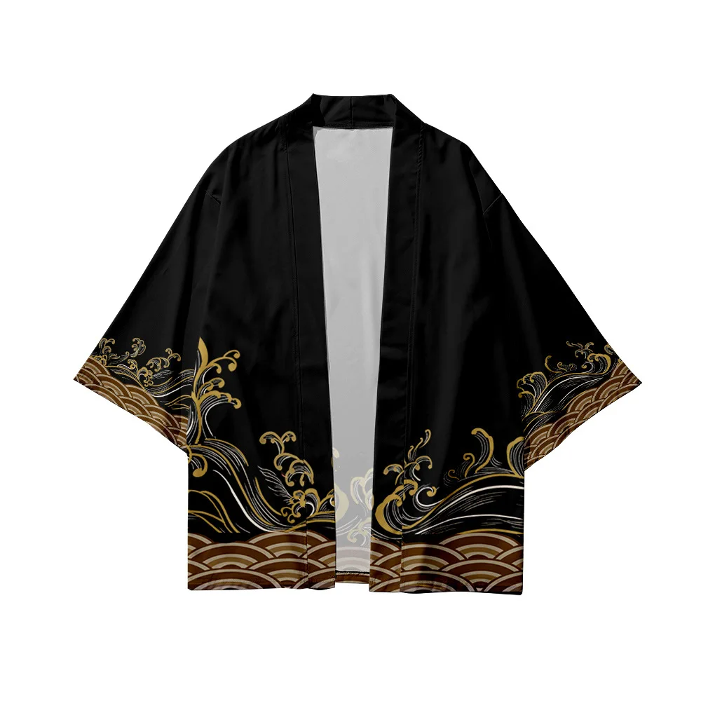 Hot Sale Two-piece Suit Japanese Cardigan Women Men Cosplay Yukata Clothing Harajuku Retro Samurai Kimono Shorts Pants Sets 6XL