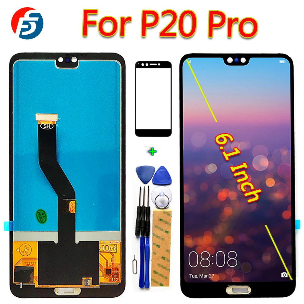 

100% Tested Touch Screen For Huawei P20 Pro 6.1 inch LCD Display Digitizer Assembly p20 pro CLT-AL01 -L09 Free Tools And Glass
