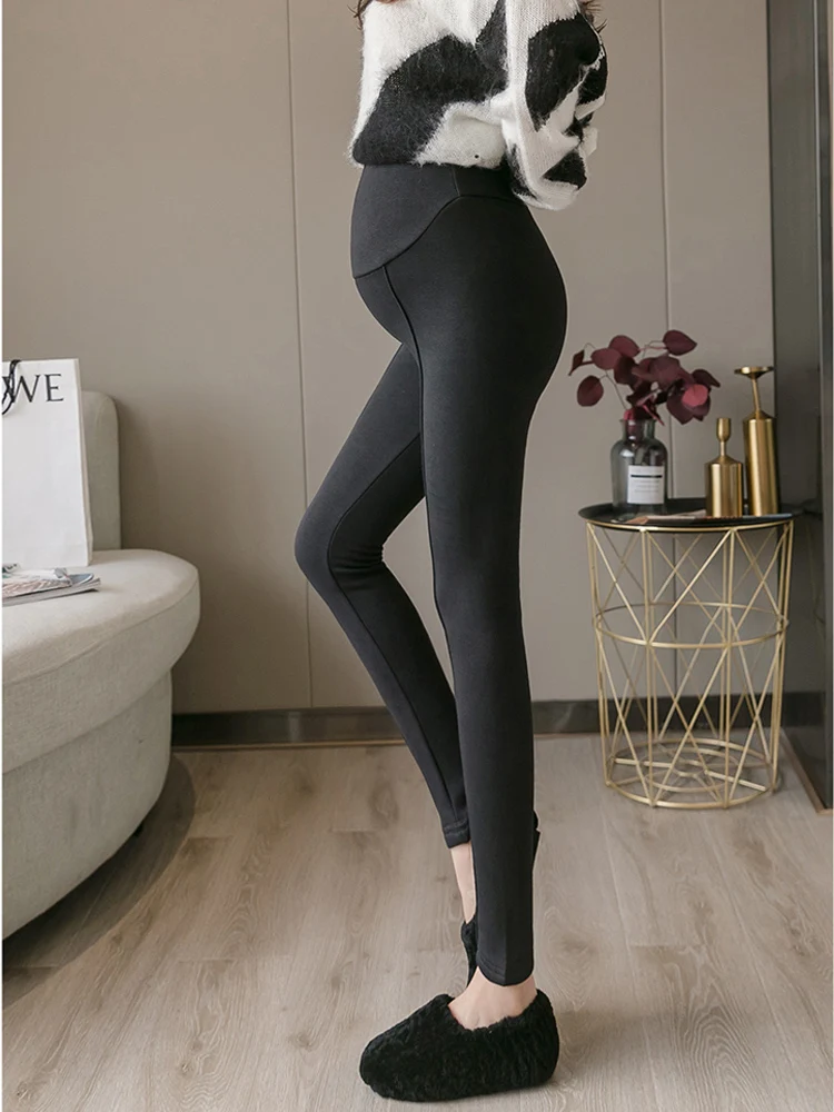 Winter Maternity Leggings Warm Trousers Plus Velvet Clothes Pregnancy Pants  For Pregnant Women Thickened Clothing - AliExpress