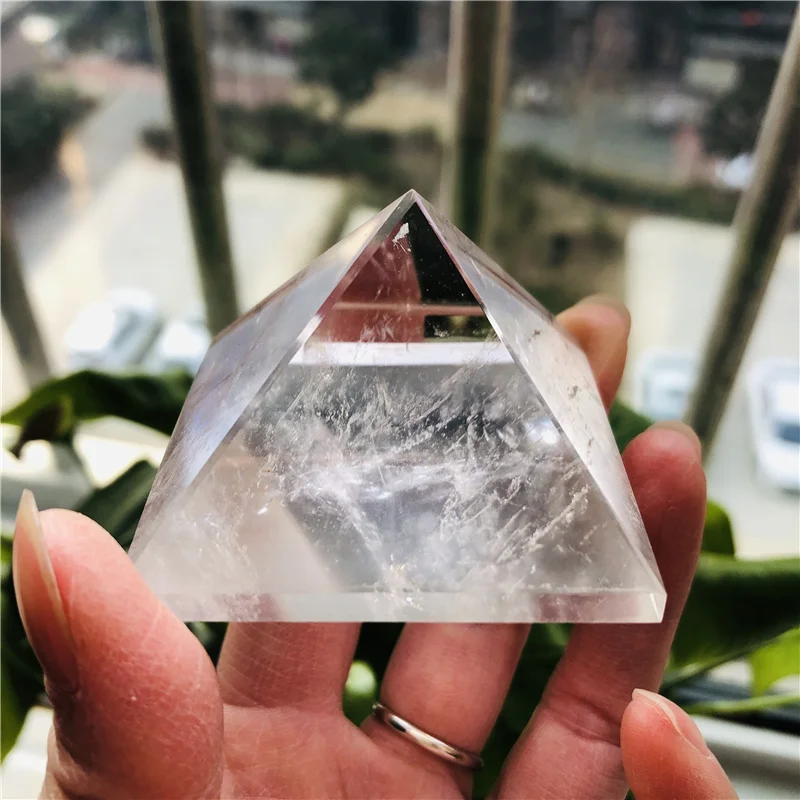 Natural Crystal Clear Quartz Pyramid Quartz Healing Stone Chakra Reiki Crystal Point Tower Home Decor Meditation Ore Mineral