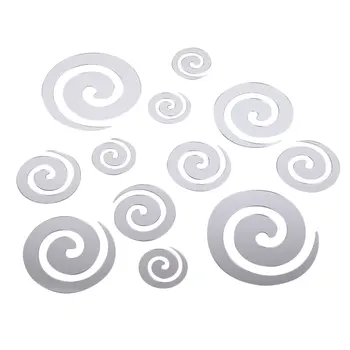 

12PCS Shining Mirror 3D Spiral Round Crystal Wall Sticker Office Decor