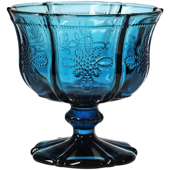 baratas 9 Onças Copos De Sorvete Taças De Sobremesa 250ml Triple Salada De Frutas Cocktail Vidro Retro Alívio Taça De Vidro Sólido Para Beber Frio