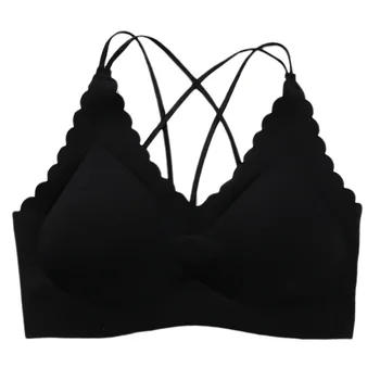 

Ice Silk Wireless Bras Underwear Beauty Back Cross Hollow Tube Tops Women Summer Bras