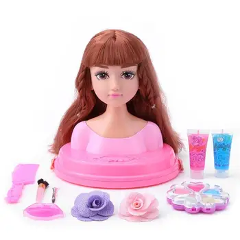 

Kids Make Up Hairstyle Doll Set Princess Girl Dressing Cosmetic Pretend Play Toy Parent-child Interaction Closely Girls Gift