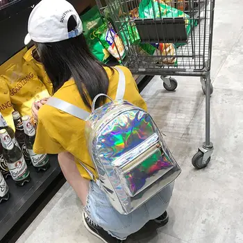 

Fashion Cool Girls PU Laser Backpack Mini Rucksack Purse Travel Handbag School Bag