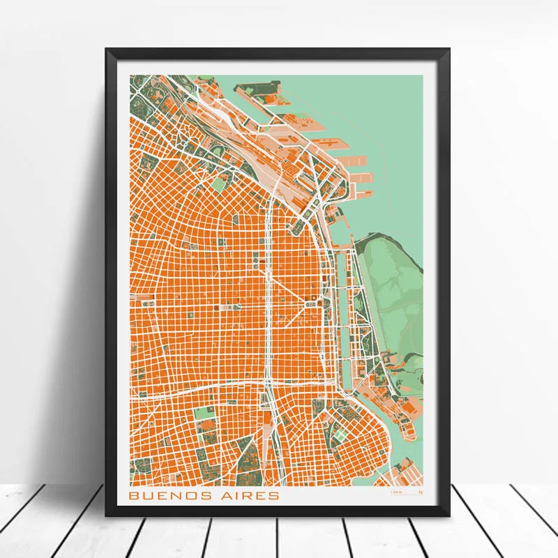 16-Famous-City-Classic-Map-Poster-and-Print-Wall-Art-Canvas-Painting-Paris-Copenhague-Madrid-Map (6)