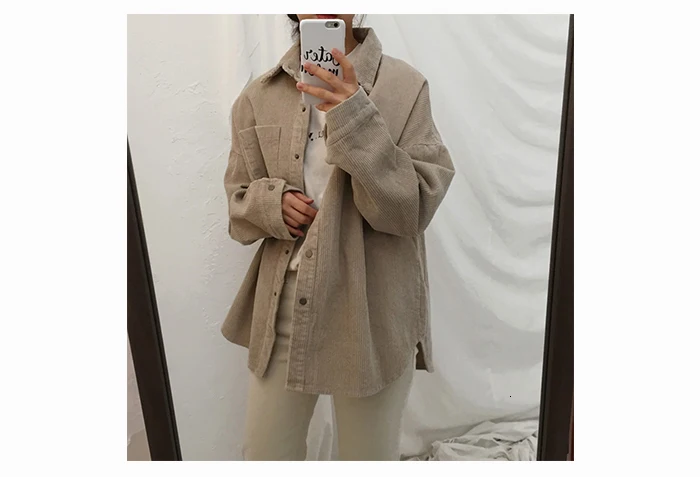 Gentillove новые Harajuku вельветовые куртки женские зимние осенние пальто размера плюс женские Топы Куртки одноцветная одежда