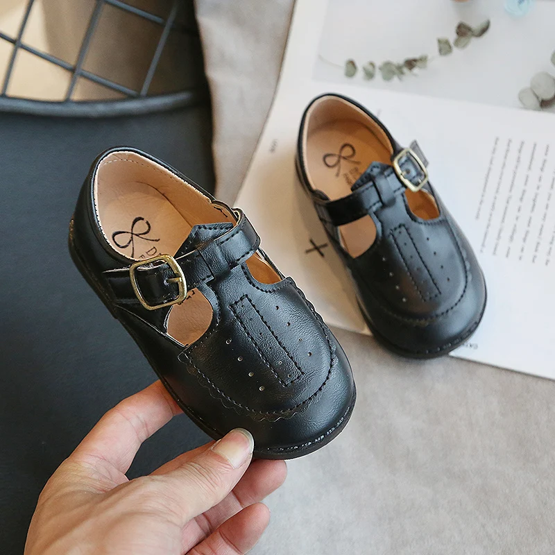 Baby Shoes Boys Girls Leather Shoes Pure Color Casual Shoe Spring Autumn Kids Student Moccasins Breathable SMG067