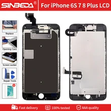 Qualidade original conjunto completo de montagem lcd para iphone 6s 7 8 plus display lcd com força 3d testtouch digitador da tela substituição
