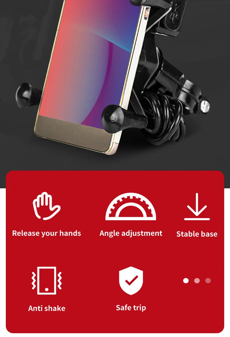 Универсальный держатель для зарядки мобильного телефона для мотоцикла, подставка с USB зарядным устройством, крепление для телефона на велосипед, кронштейн для смартфона Android iPhone