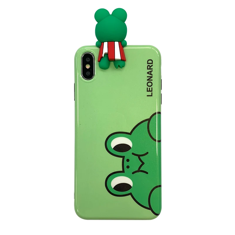 Милый мультяшный 3D лягушка клубника смартфон, подходящий чехол для iPhone 6 7 8 S Plus X XR XS XSMAX тонкий защитный силиконовый из ТПУ чехол