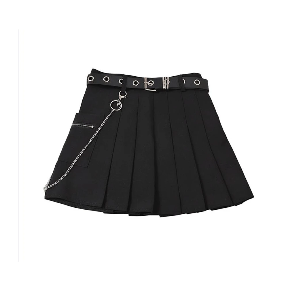 

Young Ladies High Waist Pleated Mini Skirt Girls Punk Rock Skirts Women Sexy Short Skirts
