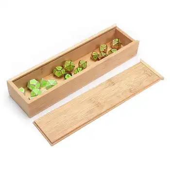 

Bamboo Storage Box Wood Organizer Case For 3 Set 7PCS Polyhedral Dice Home Kitchen Sundries Storage Container Holder 24x6x4cm
