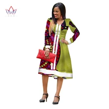 

African Maxi Dresses For Women elegant Cotton Print Traditional African Style Outfit For Women Long Sleeve Church Dress WY2992