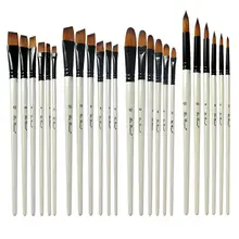 6 шт жемчужный белый деревянный полюс биколор нейлон волос акварельный набор кистей