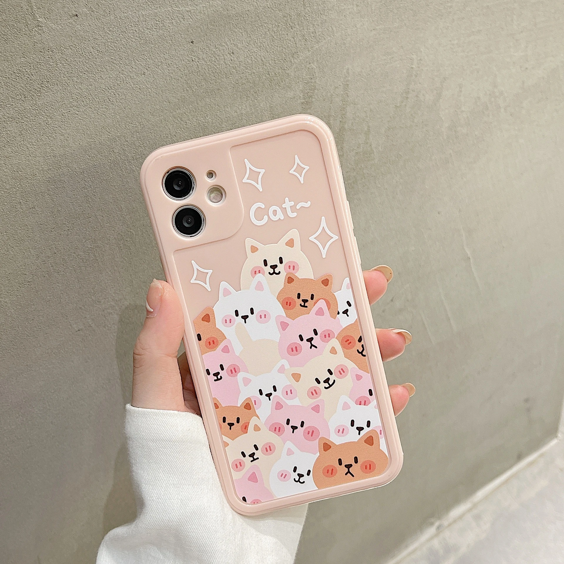 Retro Kawaii Sweet Smile Cat Family Japanese Phone Case For Iphone 11 12 Pro Max Xs Max Xr X 7 8 Plus 7plus Case Cute Soft Cover Phone Case Covers Aliexpress