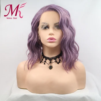 

Moko Synthetic Lace Front Wigs Blonde Natural Wave Short Bob Wigs Shoulder Length Deep Invisible Side L Part Wig For Women